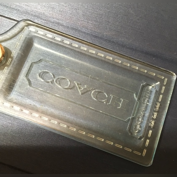 COACH POPPY CLEAR LUCITE PLASTIC KEY FOB BAG CHARM KEYCHAIN HANGTAG 3.5”L HUGE - Picture 4 of 9